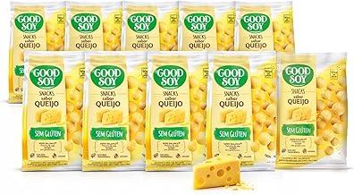Kit 10 Snack de Soja GOODSOY Sabor Queijo 25g | Sem Glúten | Proteína Vegetal | Lanche Saudável | Snack Assado