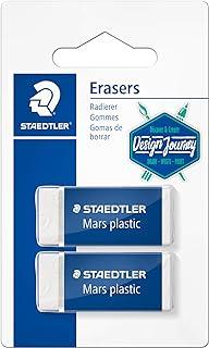 STAEDTLER Borracha Mars 2 Unidades Branca - 52653BK2C - Com luva protetora deslizante, sem látex, para uso técnico e escolar – 65x23x13 mm – Alta performance e desgaste mínimo