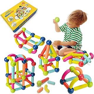Blocos de Montar Magnéticos Construção Infantil Brinquedo Educativo Bolas e Bastões (68 Peças)