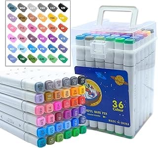 Conjunto De Marcadores Para Colorir A Base De Alcool 36 Cores, Canetinha Ponta Dupla Para Adultos E Crinças, Marcador Touch Markers, Marcadores Branc com 44.03% de desconto por R$ 45,50 na amazon
