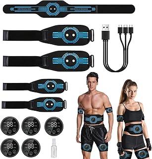 Eletroestimulador Muscular-Equipamento de Fitness Unissex para Abdômen, Braços e Pernas,10 Modos e 39 Níveis,Recarregável via USB, Portátil para Emagrecimento,Tonificação e Força