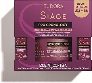 EUDORA SIÀGE KIT MÁSCARA + 2 POTENCIALIZADORES PRO CRONOLOGY com 47.33% de desconto por R$ 76,89 na amazon
