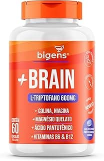 + Brain Triptofano 600mg 60 caps Colina Relax, Foco, Bigens