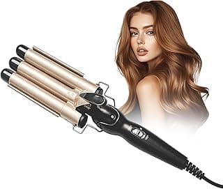 Ferro de Ondular Totalmente Automático de 25 mm, Ferro de Ondular com 3 Cilindros, Ajustável em Duas Velocidades, Adequado para Todos os Tipos de Cabelo com 10% de desconto por R$ 116,10 na amazon