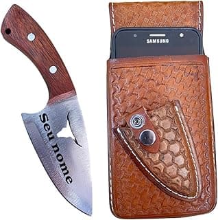 Capinha Celular Bainha em Couro Com Faca personalizada