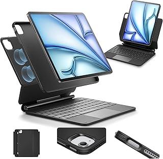 Capa ESR para iPad Air de 11 polegadas com teclado (M3, 2025/M2, 2024) e iPad Pro 11/Air 5/4ª geração com teclado, suporte magnético, modos retrato/relevo, preta, não é compatível com Pro 11 M4