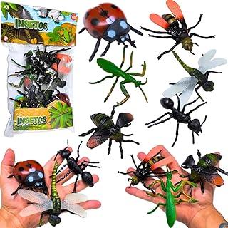 Kit 6 Insetos de Borracha Grandes Enormes Gigantes Educativas Brinquedo Infantil Lembrancinha Aniversário Abelha Libérula Formiga Gafanhoto Joaninha - TYDA