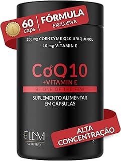 Coenzima Q10 200mg com Vitamina E 10mg ELLYM NUTRITION Alta Concentração 60 Capsulas