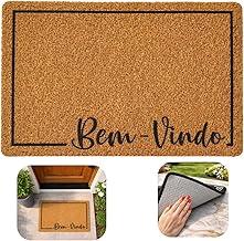 Tapete de Entrada Retangular em PVC, 60x40 cm, Marrom, Base Antiderrapante, para Uso Interno e Externo