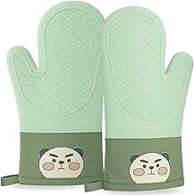 Par de Luvas de Forno Antiderrapantes em Silicone e Tecido Resistentes ao Calor para Cozinha, Assadeiras, Panelas e Churrasco – Proteção Térmica, Conforto e Alta Durabilidade-Lene (Verde)