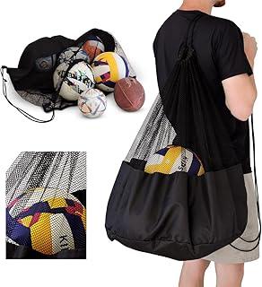 Saco Rede Porta Bolas Gigante 80cm - Bolsa Esportiva Nylon 600 Reforçada para 10 Bolas Futebol Vôlei Basquete (Tela Respirável)