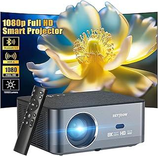 Bettdow Projetor 4k 8k 15000 Lumens Hd 1080p Compatível Completo De Android 9, Smart Projetores Retroprojetor Portatil 600 ANSI WiFi6, Auto Correção Trapezoidal, Foco Eletronico