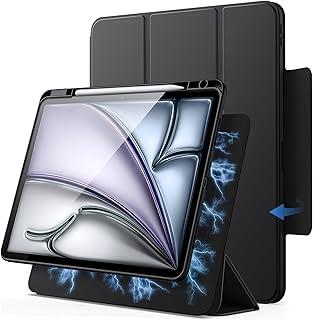 JETech Capa Magnética Destacável para iPad Air 13 Polegadas M4/M3/M2 (2026/2025/2024) com Porta-Pencil, Case Transparente Giratória Removível, Suporte para Retrato/Paisagem (Preto)