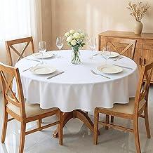 Toalha De Mesa Redonda 4 Lugares 1,40m Tecido Oxford Liso Leve e Resistente Cozzilar (Branca)