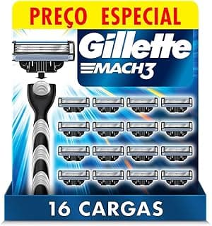 Gillette Mach3 - Refil Para Barbear, 16 Unidades com 44.78% de desconto por R$ 83,89 na amazon
