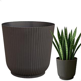 Cachepot Talin Preto 1,5L 14cm x 13cm de Polipropileno Duro e Resistente, Compativel com Sistema Autoirrigável - Vaso Decorativo Elegante para Plantas - Top Garden