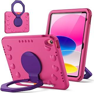 JETech Capa Infantil para iPad (A16) 11ª/10ª Geração (2025/2022) com Suporte Alça Giratório de 360 Graus, Case Cobrir Leve e À Prova de Choque para Tablet com Suporte para Pencil (Ameixa)