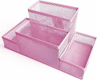 organizador de mesa porta lapis (Rosa, 4) com 10% de desconto por R$ 26,01 na amazon