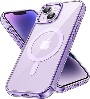 JETech Capa Magnética para iPhone 14 6,1 Polegadas Compatível com o Carregamento sem fio MagSafe, Case para Celular à Prova de Choque, Capinha Parte Traseira Claro Anti-Riscos (Roxo Profundo)