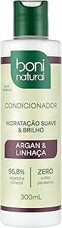BONI NATURAL - Condicionador Vegano e Natural, Argan e Linhaça, Cabelos Macios e Saudáveis, 300ml