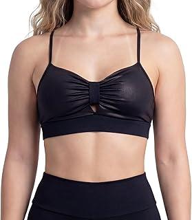 Top Academia Feminino Bojo Removível Selene Em Poliamida Recorte Cirrê