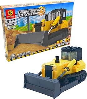Conjunto de Blocos de Montar Máquinas de Construção 216 Peças - Brinquedo Educativo Infantil de Engenharia Criativa, Kit de Construção, Presente