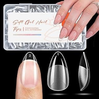 modelones Pontas De Unha Curtas De Amêndoa, Gel Pré-Moldado, Cobertura Total, Unhas Postiças, Pontas De Unha De Acrílico, Extensão De Unha, Unhas De Pressão, Gel X Kit De Unhas 216 Peças com 10% de desconto por R$ 44,99 na amazon