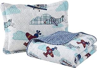 Kit Colcha Cobre Leito Infantil Solteiro Estampado 220x180cm Dupla Face 2 Peças Matelado 100% Poliéster Macio e Divertido Aero Kids Cozzilar