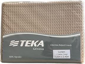 Colcha 100% Algodão Piquet Gênova Teka Luxo (BEGE, CASAL)