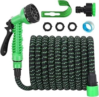 Mangueira de Jardim 30 Metros com Pistola 7 Funções - Mangueira Expansível Flexível, Conexões 3/4" e 1/2", Anti-Vazamento, Ideal para Lavar Carro, Plantas e Limpeza