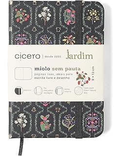 CADERNETA CICEROS JARDIM SEM PAUTA 9X13 PRETO