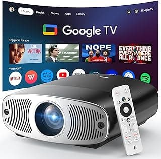 Projetor Bettdow Full HD 1080p, 850 ANSI Lumens, Android 9.0 e Google TV, WiFi 6, Bluetooth 5.0, Suporte 4K