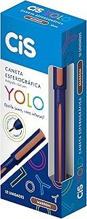Caneta Esferográfica 0.7mm CIS Yolo, Marrom, Caixa com 12 unidades