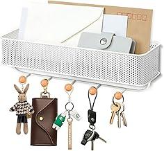 Porta Chaves Parede, Porta Chaves, Cabideiro de Parede, Suporte de Chave, Estique Organizador de Entrada, Dupla Instalação (Branco)