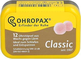 Ohropax Tampões de ouvido reutilizáveis de cera/algodão (12 plugues no total) - Tampões de ouvido para cancelamento de ruído do sono, natação, proteção de ouvido para tiro e uma solução para ronco