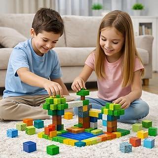 Blocos Magnéticos Infantil 120 Peças Jogo Educativo de Construção 3D Brinquedo Pedagógico Criativo para Crianças Montagem e Aprendizado Raciocínio Lógico Formas Geométricas Presente Escolar