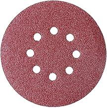 Kit 50 Disco de Lixa Fecho Aderente Pluma Vermelho 8 Furos 150mm Grão 80 - Starfer