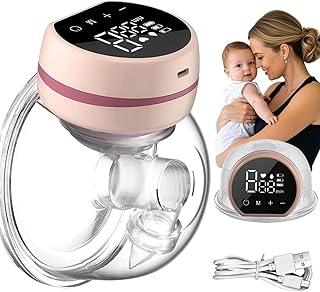 Bomba Extratora de Leite Elétrica Portátil Recarregável com Tela Digital Modos Ajustáveis para Conforto Mães que Trabalham ou Viajam (Rosa)