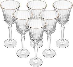 WOLFF - Conjunto de 6 Taças de Vinho Belle Jour com Fio de Ouro 280ml Cristal Ecológico