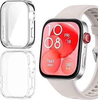 2Peças Capas Protetor de Tela Compatível com Huawei Watch Fit 3,Capa Protetora Bumper Case de TPU para Huawei Watch Fit 3