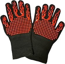 Kit 2 Luvas Térmicas para Forno Protege Mãos Punho Suporta alta temperatura Luva De Churrasqueiro Até 600ºC De 10 a 15 Segundos 31 cm (2)
