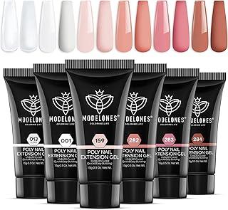 Kit Gel para Unhas Modelones, 6 Cores Nude Rosa Marrom, 15ml cada, Poliéster, Longa Duração, Livre de Toxinas