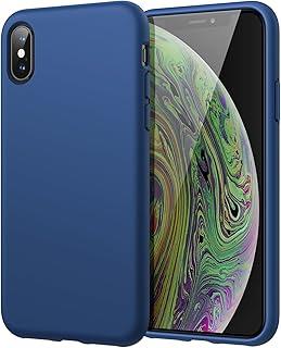 JETech Capa de Silicone para iPhone X/Xs 5,8 Polegadas, Case Protetora para Corpo Inteiro com Toque Suave e Sedoso, Capinha à Prova de Choque com Forro de Microfibra (Cobalto Azul)