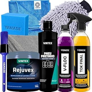 Kit Produtos Vonixx Para Lavagem De Motos e Carros V-floc Tok final Pneu pretinho Rejuvex Acessórios