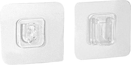 Gancho Plástico Adesivo Dupla Face, Transparente, Vonder.