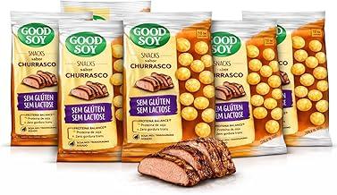 Kit 6 Snacks de Soja GOODSOY Churrasco 25g Sem Glúten | Snack Proteico Vegetal | Lanche Saudável Assado