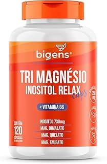 Tri Magnésio (dimalato, quelato e taurato) Inositol Relax CAPS, Vitamina B6, 120 Cápsulas, Biogens
