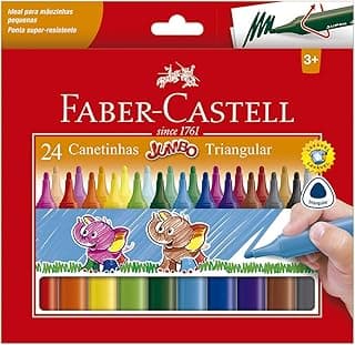 Canetinha Hidrográfica, Faber-Castell, Jumbo, 15.0224J, 24 Cores com 21.3% de desconto por R$ 78,70 na amazon