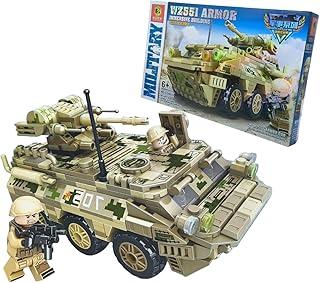 Conjunto de Blocos de Montar 474 Peças - Artilharia WZ551 - Brinquedo Educativo de Construção Infantil, Blocos de Construção com Minifiguras, Pe
