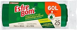 EsfreBom - Saco para Lixo Biodegradável de 60 Litros, Rolo com 25 Sacos, Bettanin